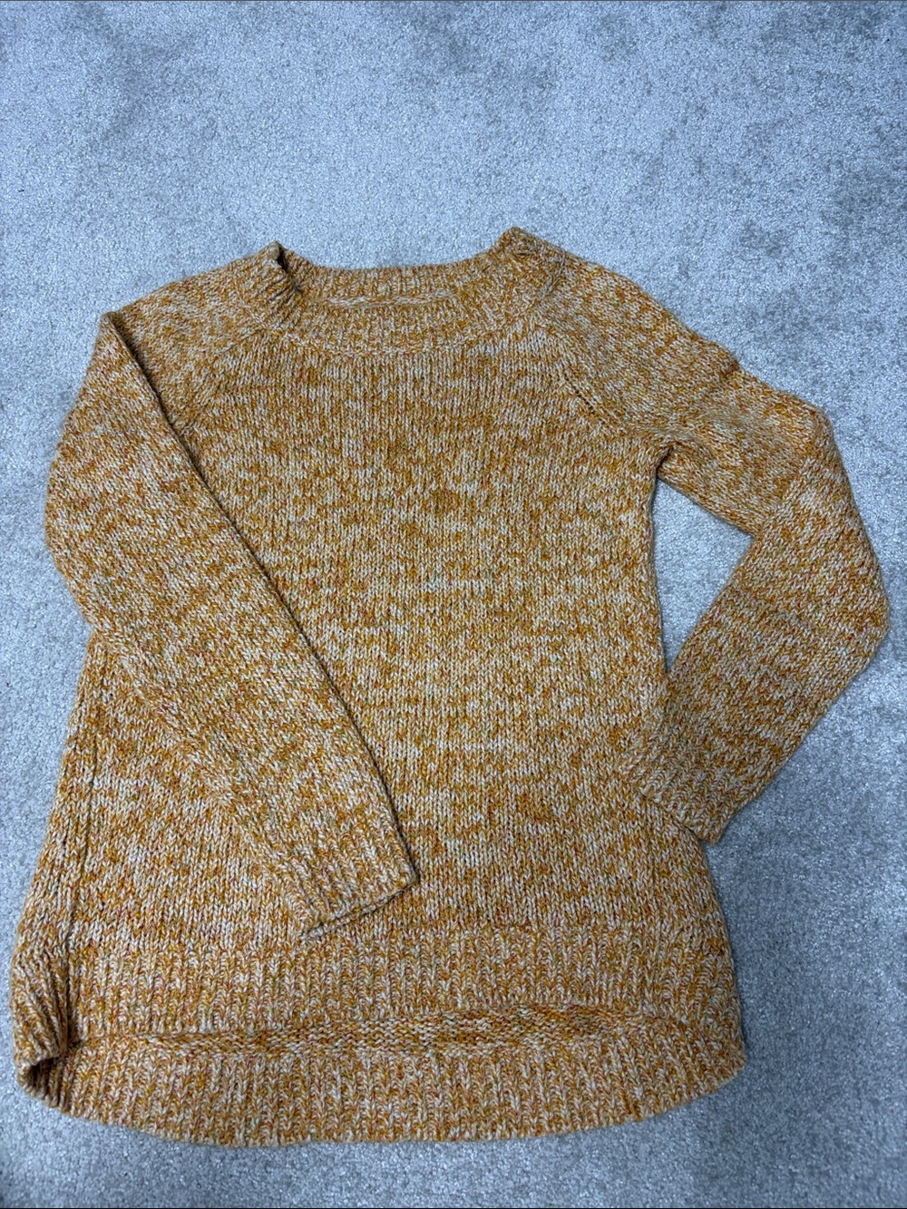 LOFT Marled Mustard Crewneck Sweater